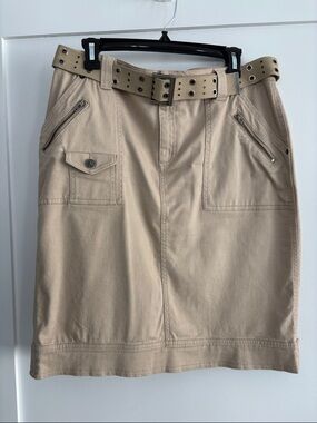 Kaki tan pencil skirt